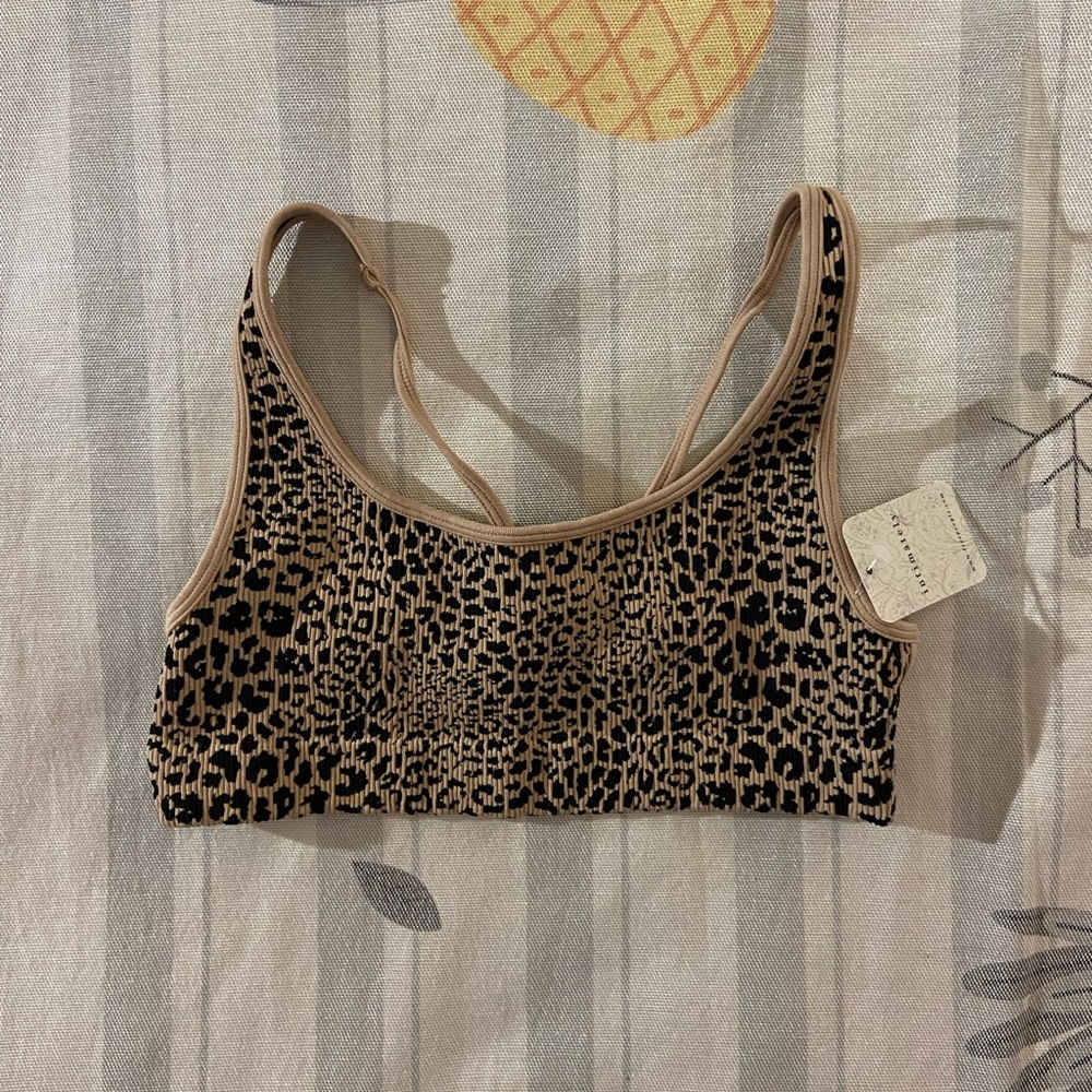 Free People Sienna Strappy Bralette Leopard Print